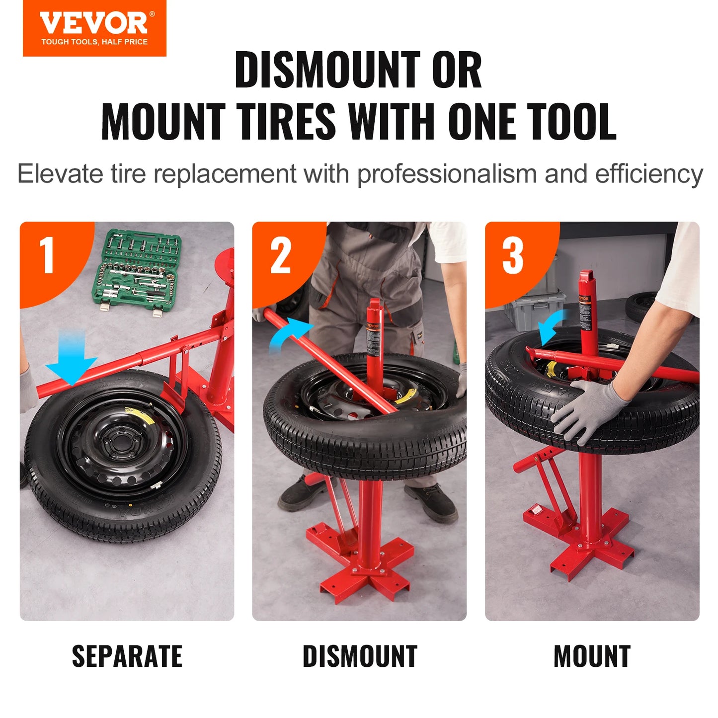 Portable Manual Tire Changer Bead Breaker Tool Portable Hand Bead Mounting Car Truck Motorcycle Garage
