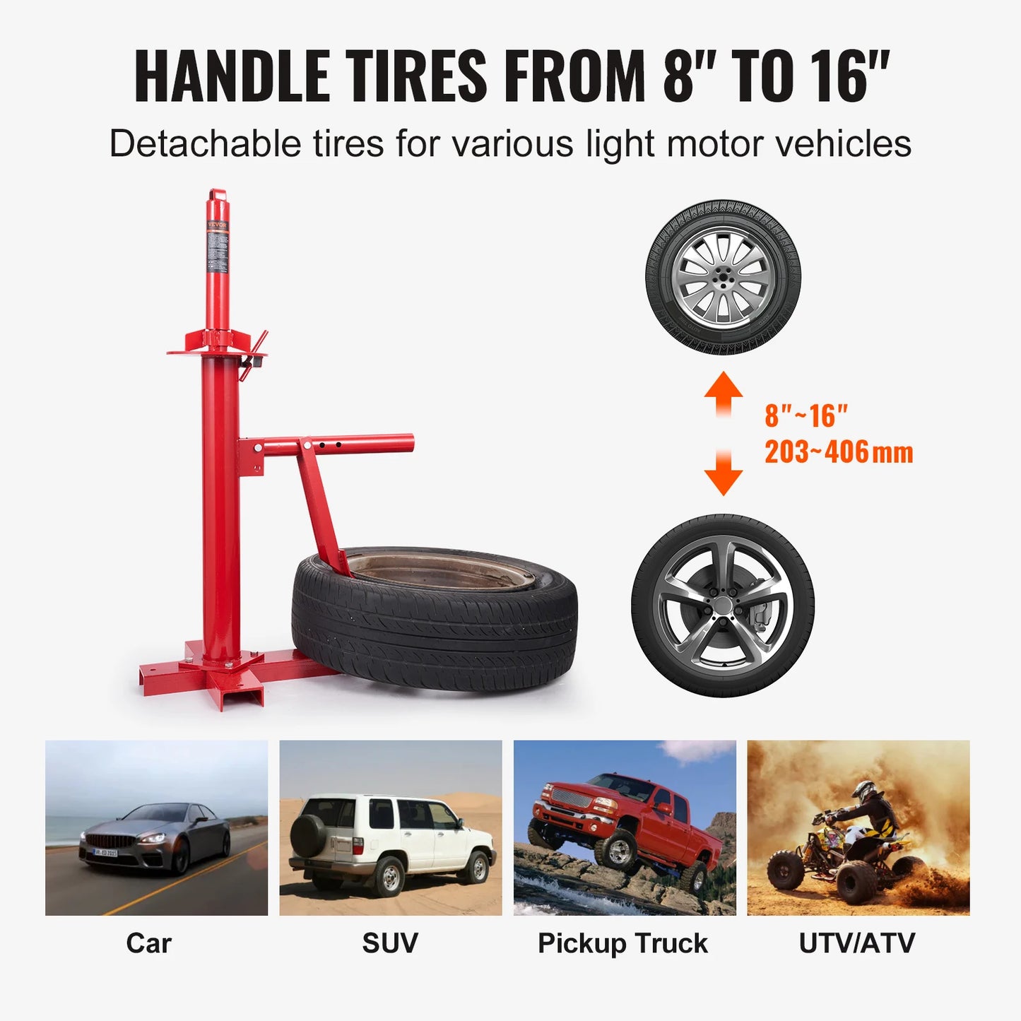 Portable Manual Tire Changer Bead Breaker Tool Portable Hand Bead Mounting Car Truck Motorcycle Garage