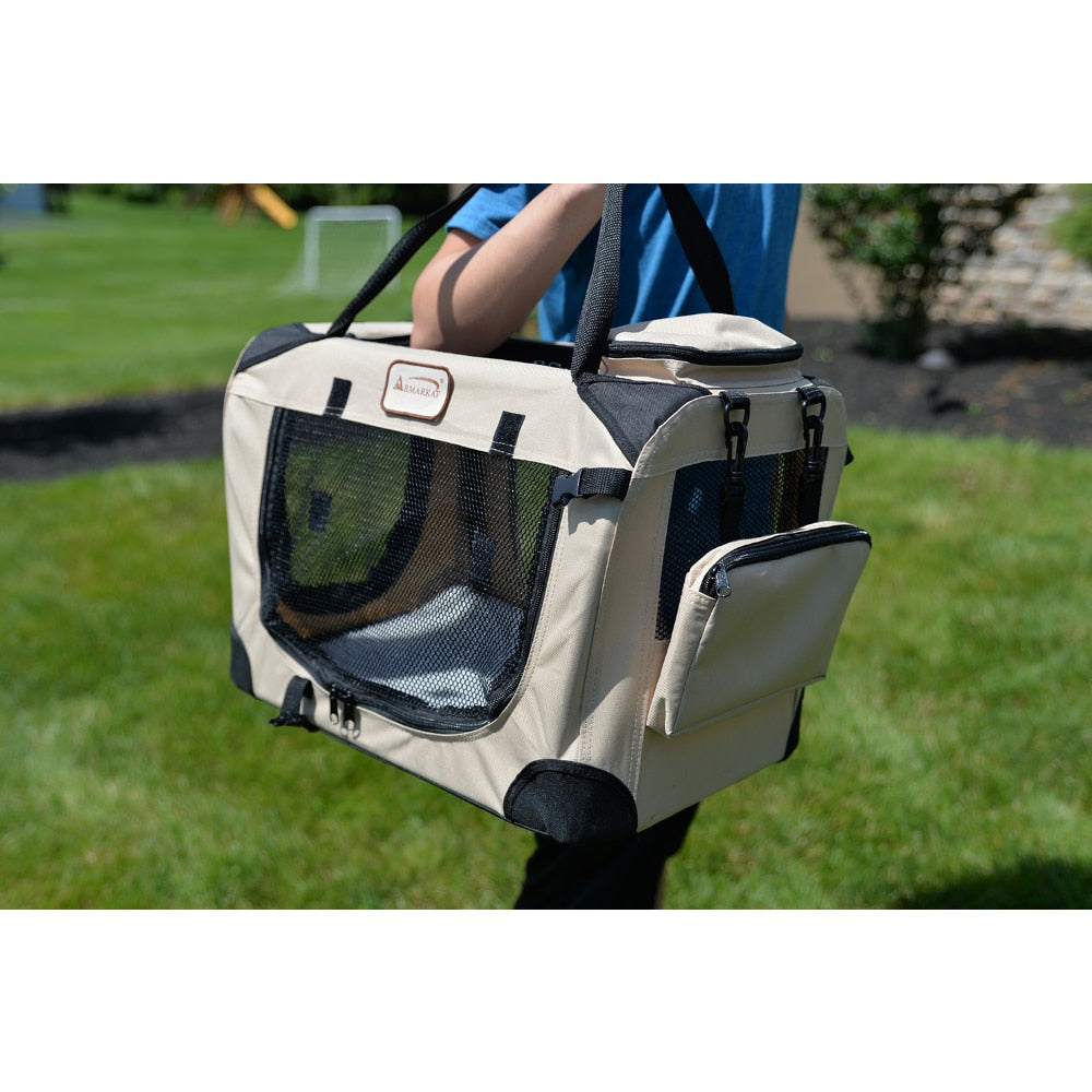 Multiple Pockets,Pet Supplies, Carry Your Dog/cat Outside, Portable, Outdoors,20.00 X 14.00 X 14.00 Inches, Beige