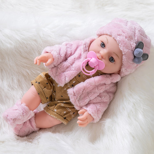 12inch Dress Up Vinyl Simulation Reborn Baby Soothing Doll  Toy Children Birthday Gifts