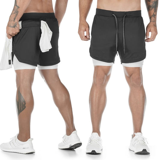 Man Jogging Sportswear Mens 2 In 1  Shorts Quick Drying Gym Exercise Shorts Fitness Sweatpants