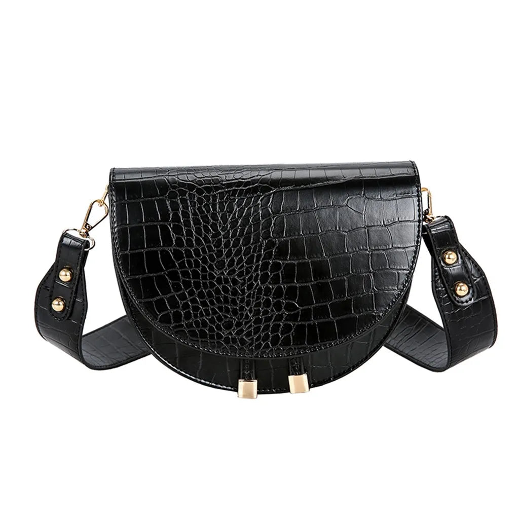 Crossbody Bags for Women Crocodile Pattern Half Round Messenger Bag Leather Luxury Handbags Women Bags Designer Shoulder Bag HOT