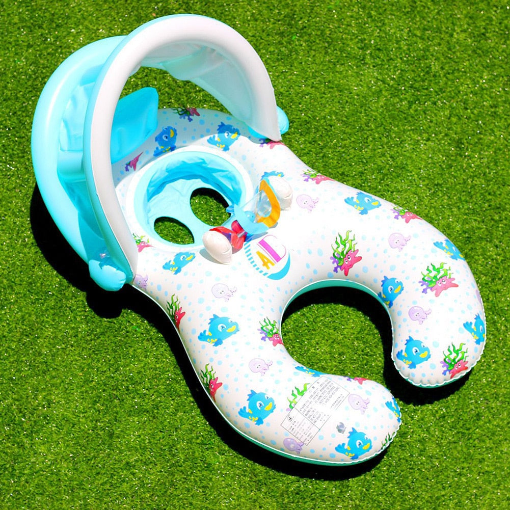 Float Ring Wear Children Swimming Lifebelt Ring Reusable Convenient with Sunshade Safety Seat