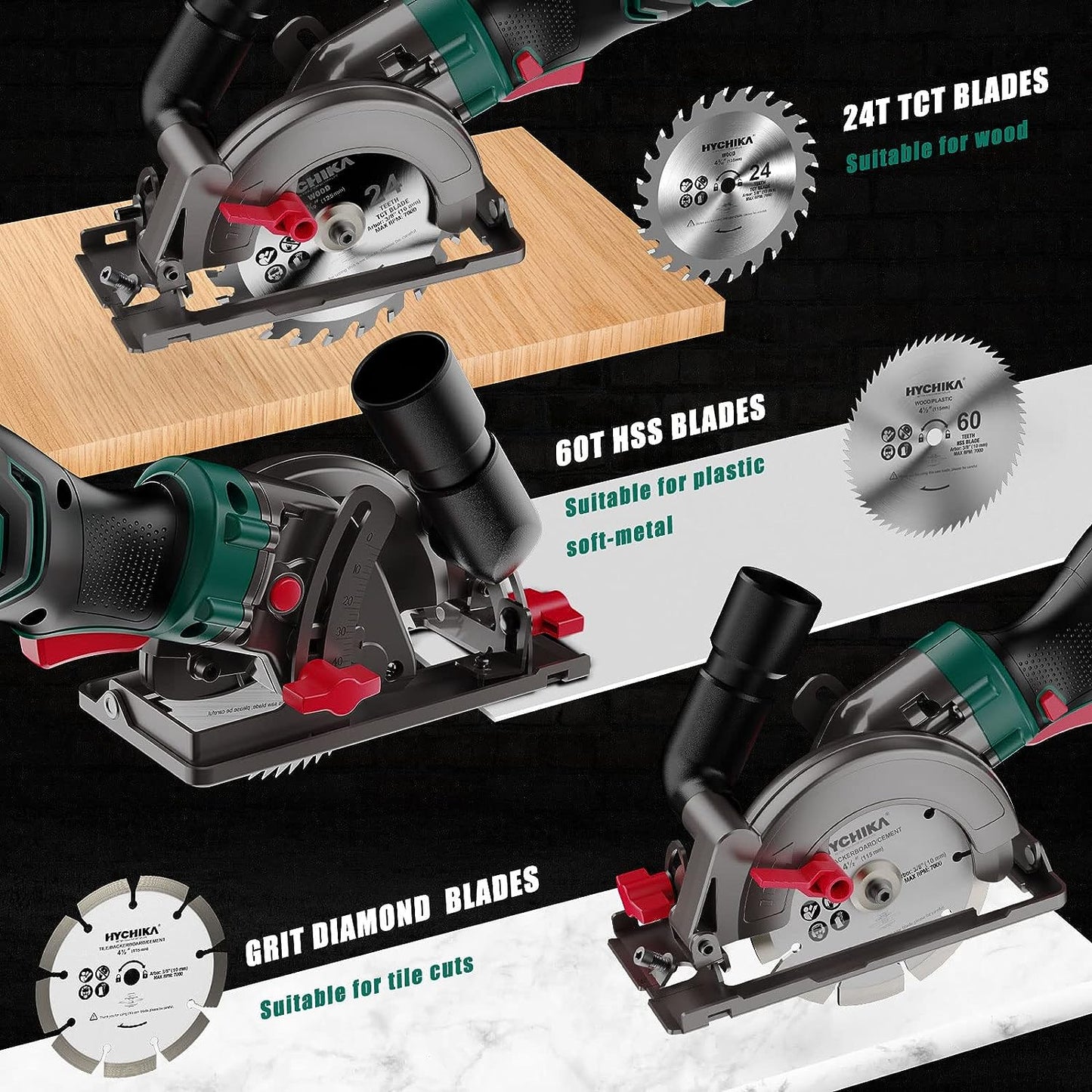 Cordless Circular Saw 4.0Ah Battery 3500Rpm 18V  for Cutting Metal Wood Tools