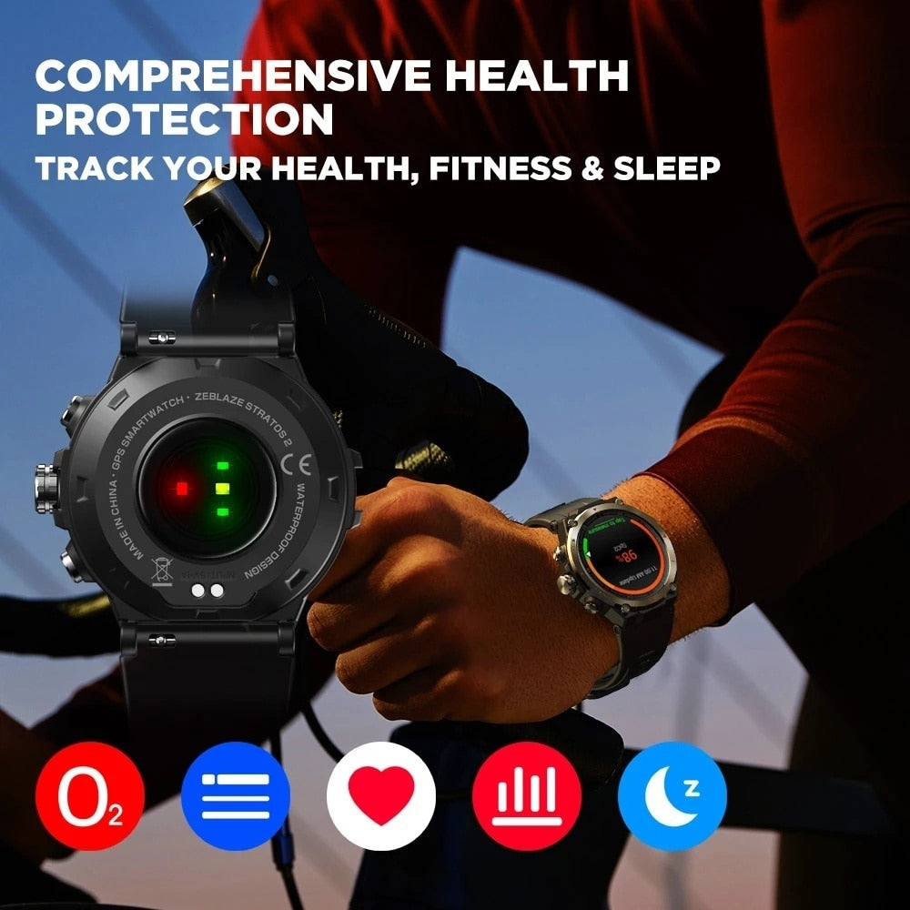 GPS Smart Watch AMOLED Display 24h Health Monitor