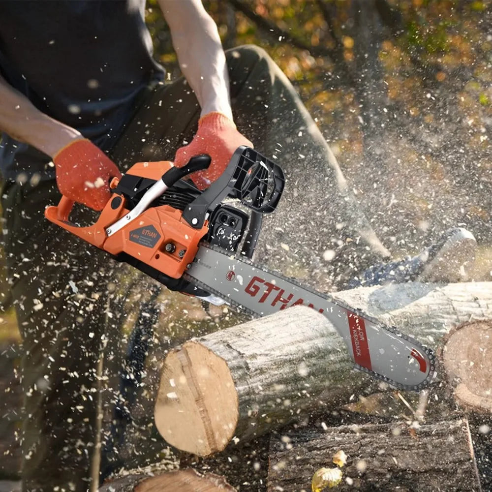 62cc Gas Chainsaws 2-Cycle Gasoline Powered Chain Saws Handheld Cordless Petrol Chainsaws Optional 20 Inches Gas Chain Saws