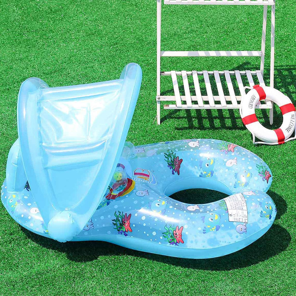 Float Ring Wear Children Swimming Lifebelt Ring Reusable Convenient with Sunshade Safety Seat