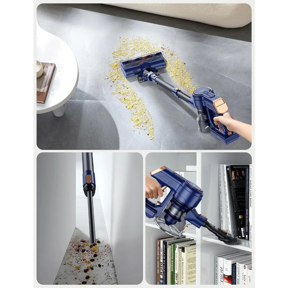 Cordless Vacuum Cleaner - 6 in 1 Powerful Stick Vacuum with 3 Power Modes, Up to 45mins Runtime