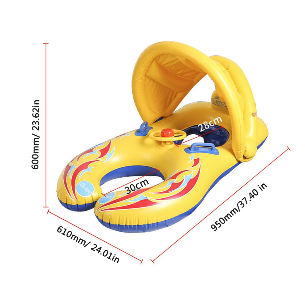 Float Ring Wear Children Swimming Lifebelt Ring Reusable Convenient with Sunshade Safety Seat