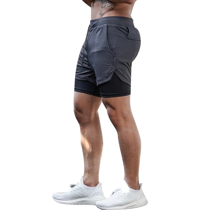 Man Jogging Sportswear Mens 2 In 1  Shorts Quick Drying Gym Exercise Shorts Fitness Sweatpants