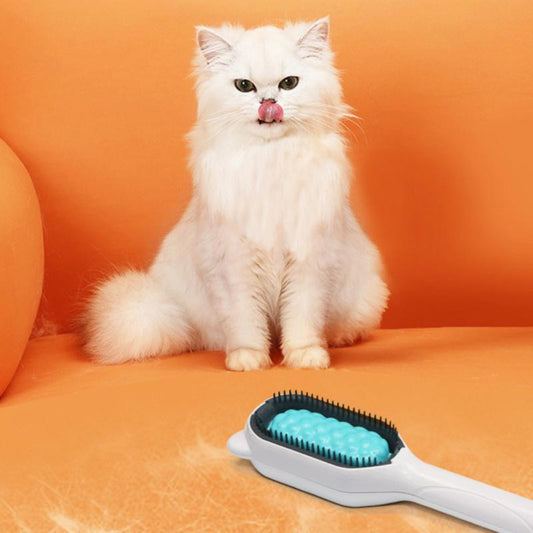 Multifunctional 2-in-1 Floating Brush Carding Silica Gel Pet Brush Massage Tool