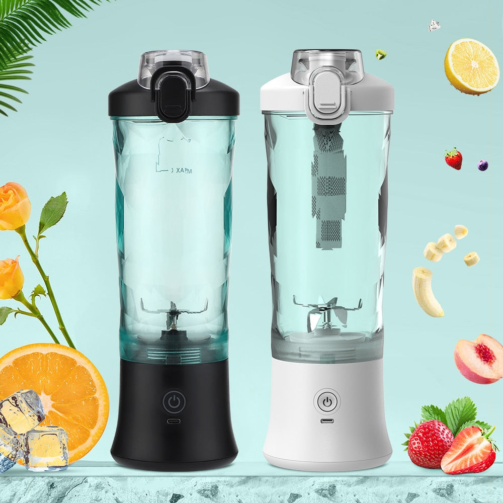 Portable Blender 600ML Electric Juicer Fruit Mixers 4000mAh USB Rechargeable